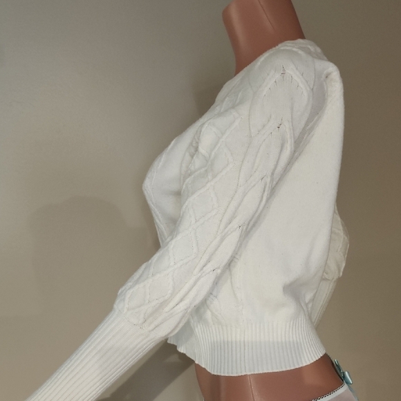 Tahari Ivory Cable Knit Sweater - Picture 5 of 6
